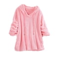 thumbnail image 1 of Women Warm Fleece Sweatshrit Tops Hoodies Winter Jumper Tops Plus Size Coat Fluffy Pullover Tops, 1 of 2