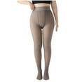 thumbnail image 1 of Women Warm Fleece Translucent Pantyhose Tights Fake Translucent Fleece Winter Thermal Pantyhose Leggings for Women, 1 of 7