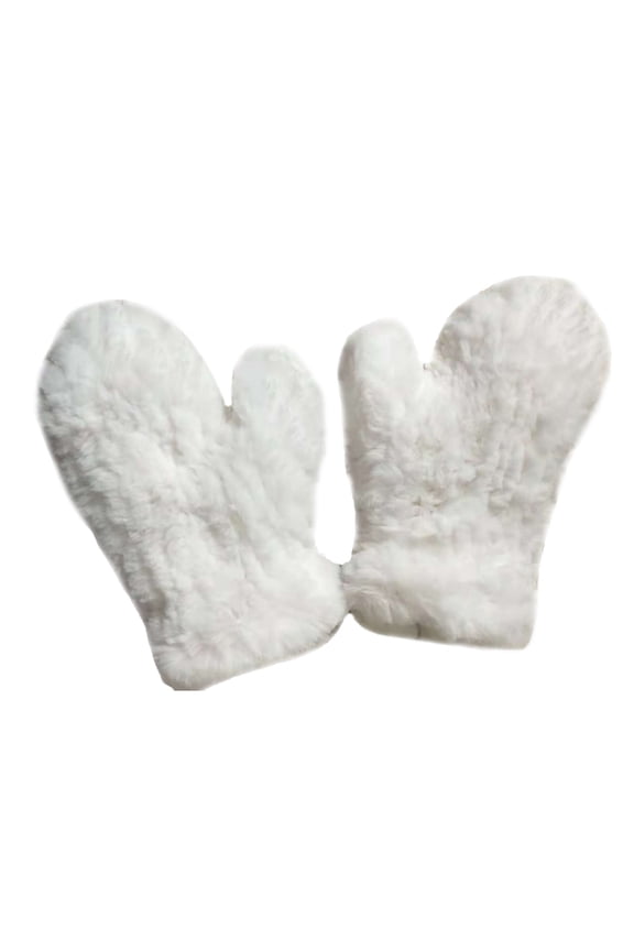 Women Warm Gloves Artificial Feeding Rabbit Fur Elastic Gloves Fingers All Cover Outdoor Winter