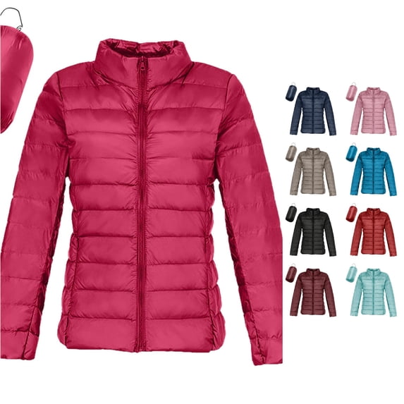 Women Warm Lightweight Hoodless Windproof Winter Coat With Recycled Insulation Winter Slim Short Hooded Warm White Down Coat Outerwear