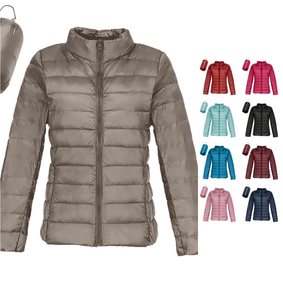 Women Warm Lightweight Hoodless Windproof Winter Coat With Recycled Insulation Winter Slim Short Hooded Warm White Down Coat Outerwear