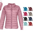 thumbnail image 1 of Women Warm Lightweight Hoodless Windproof Winter Coat With Recycled Insulation Winter Slim Short Hooded Warm White Down Coat Outerwear, 1 of 7