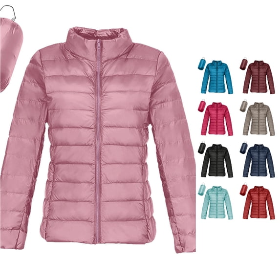 Women Warm Lightweight Hoodless Windproof Winter Coat With Recycled Insulation Winter Slim Short Hooded Warm White Down Coat Outerwear