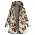 thumbnail image 1 of Women Warm Oversized Reversible Fleece Puffer Shearling Down Long Jackets Outerwear with Hood Leaf Orange XXL, 1 of 3