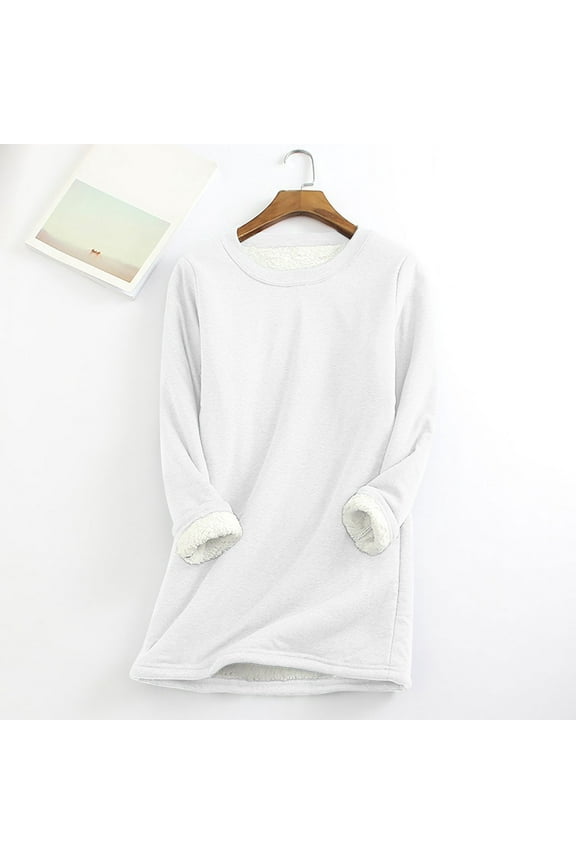 Women Warm Sherpa Lined Fleece Crewneck Sport Sweatshirt Pullover Loungewear,Womens Sherpa Fleece Lined Pullover Crewneck Solid Color Sweatshirt