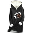 thumbnail image 1 of Women Warm Sherpa Lined Hoodies Cute Fleece Crewneck Sweatshirt Long Sleeve Warm Pullover Loungewear Cold Weather, S Black, 1 of 3