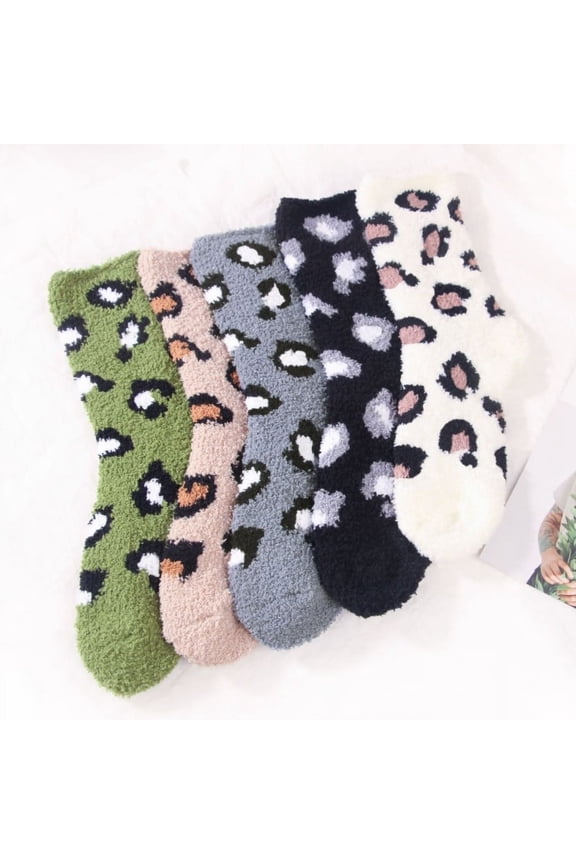 Women Warm Soft Plush Slipper Sock Winter Fluffy Microfiber Crew Socks Casual Home Sleeping Fuzzy Cozy Sock