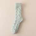 thumbnail image 1 of Women Warm Solid Color Soft Winter Floor Socks Coral Velvet Socks Cotton Socks GREEN, 1 of 8