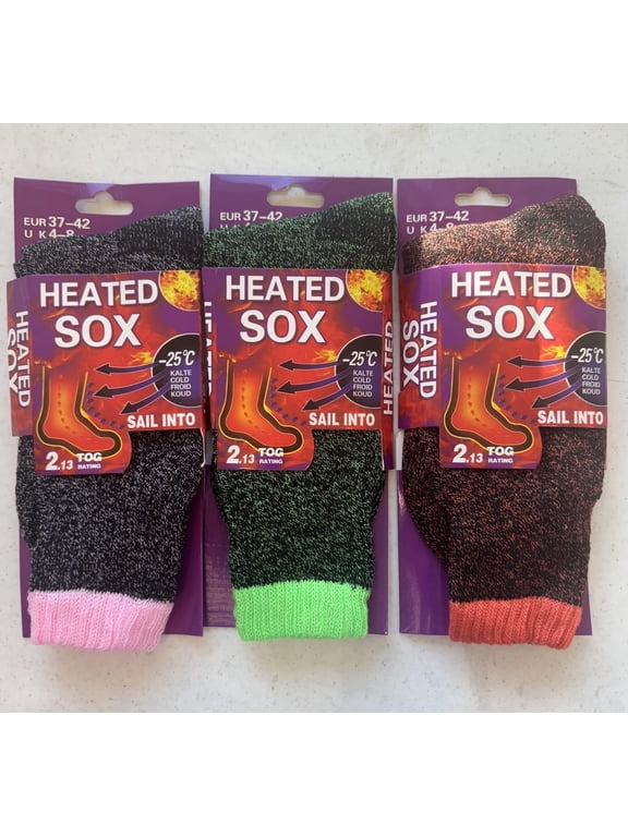 Women Warm Thermal Socks Heated Sox Winter Work Thick Heat Soft Sock Size