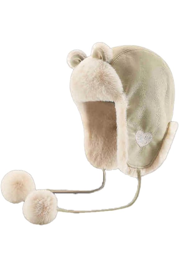 Women Warm Trapper Hat Men Ushanka Winter Windproof Earflap Cute Bear Ears Leather Faux Fur Lining Cold Hunting Ski