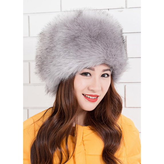 Women Warm Winter Russian Faux Earwarmer Earmuff Cossak Ski - Light Gray, as described