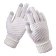 thumbnail image 1 of Women Warm Winter Stretch Knit Mittens Wool Full Finger Guantes Gloves, 1 of 2