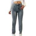 thumbnail image 1 of Women Washable Skinny Jeans - Mid Waist Comfy Stretchy Denim Pants with Pockets, 1 of 5