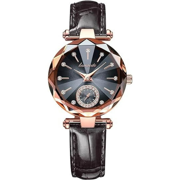 Women Watch Fashion Diamond Analog Quartz Wristwatches Luxury Ladies Watch with Leather Strap Waterproof Wristwatches Gift for Women