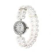 WACHFACTORYSALE Women Watch Simulated Pearl Rhinestone Luxury Fashion Elegant Wrist Band Bracelet Jewelry Gifts Lady Elastic Universal Charms 1