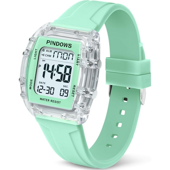 Women Watch for Women Teenagers Watch Outdoor Sports Digital Watches for Ladies Students Waterproof Watches with Alarm Stopwatch Countdown Dual-Time Hourly Chime Function High Brightness Light