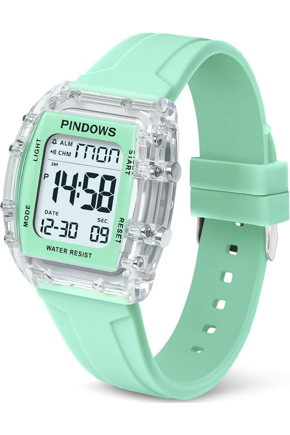 Women Watch for Women Teenagers Watch Outdoor Sports Digital Watches for Ladies Students Waterproof Watches with Alarm Stopwatch Countdown Dual-Time Hourly Chime Function High Brightness Light