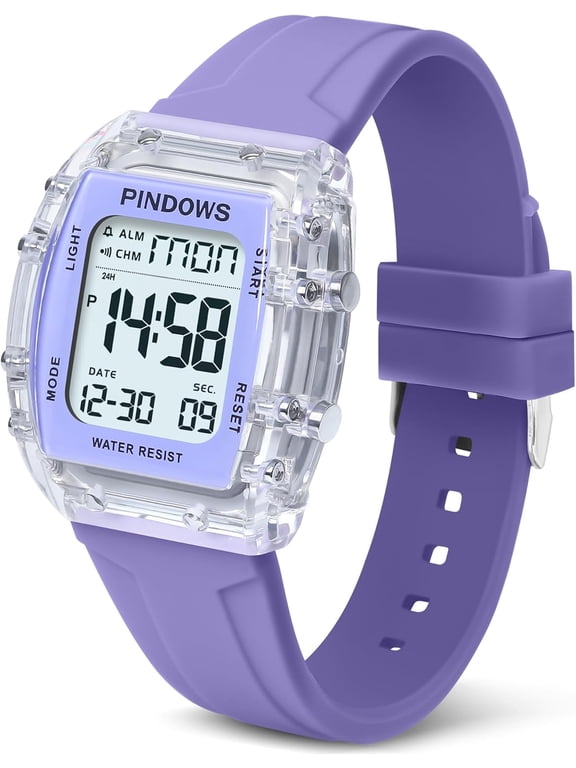 Women Watch for Women Teenagers Watch Outdoor Sports Digital Watches for Ladies Students Waterproof Watches with Alarm Stopwatch Countdown Dual-Time Hourly Chime Function High Brightness Light