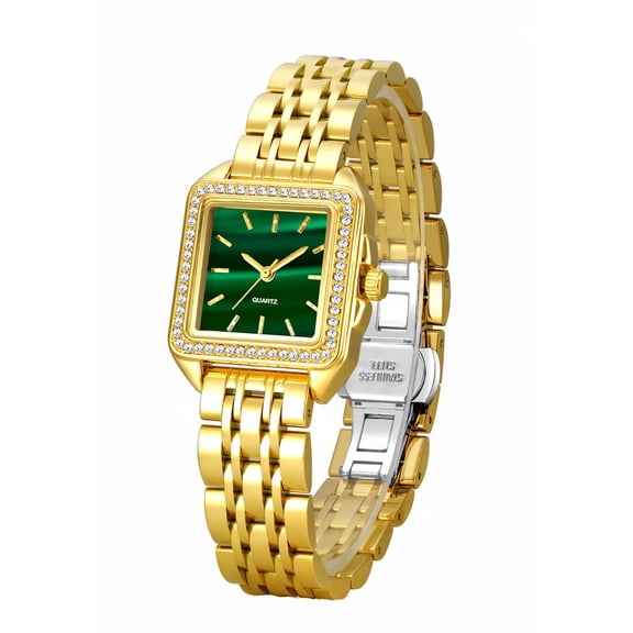 Women Watches Fashion Wristwatch Quartz Waterproof Watch Stainless Square Watch Women’s Golden Watches