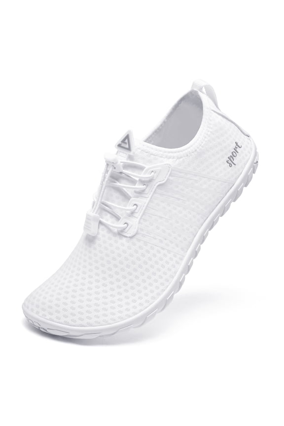 Women Water Shoes Swim Anti Slip Aqua Shoes Quick Dry Beach Barefoot Shoes Lightweight Fishing Diving Surfing Slip on Shoes White 8.5 Women/7.5 Men