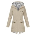 thumbnail image 1 of Women Waterproof Jacket Rain Jacket Women Solid Color Long Sleeves Mid-Length Style Hooded Rain Jacket Outdoor Hooded Windproof Waterproof Loose With Multiple Pocket Raincoat Hiking Travel Coat, 1 of 8