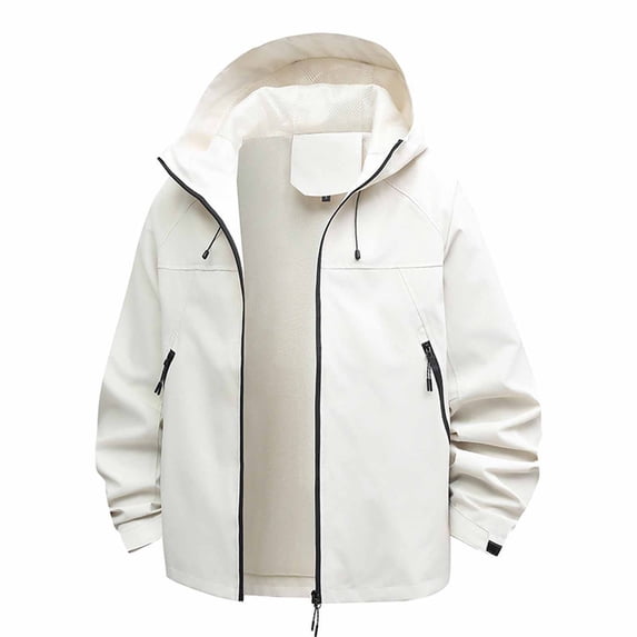 Women Waterproof Jacket Rain Jacket Women Unisex Winter Solid Color Zipper Long Sleeves Short Style Hooded Rain Jacket Outdoor Hooded Windproof Waterproof Loose With Pocket Hiking Travel Coat
