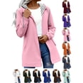 thumbnail image 1 of Women Waterproof Jacket Rain Jacket Solid Color Zipper Long Sleeves Short Style Hooded Rain Jacket Outdoor Windproof Waterproof Loose With Pocket Hiking Travel Coat, 1 of 8