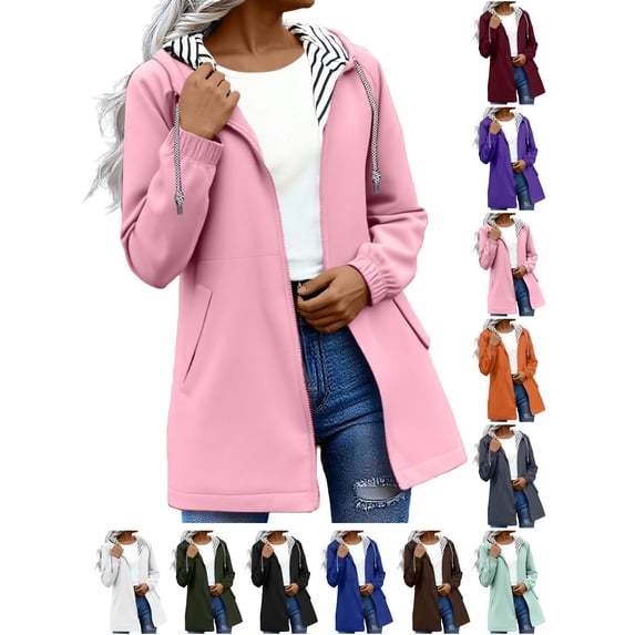 Women Waterproof Jacket Rain Jacket Solid Color Zipper Long Sleeves Short Style Hooded Rain Jacket Outdoor Windproof Waterproof Loose With Pocket Hiking Travel Coat