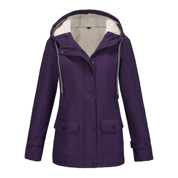 Women Waterproof Rain Jacket, Hooded Windbreaker Trench Coat for Hiking Travel Outdoor Dark  M