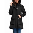 thumbnail image 1 of Women Waterproof Softshell Jackets Warm Fleece Lined Coats with Hood Long Rain Jacket Black M, 1 of 9