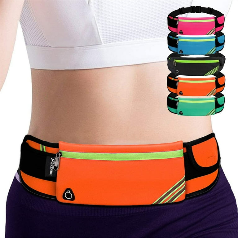 Women Waterproof Sports Fanny Pack Ultra thin Waist Bag for Running Hiking Camping