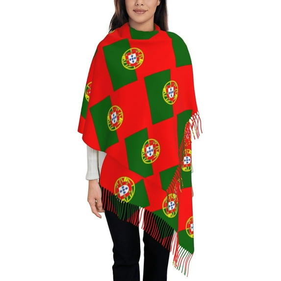Women Wedding Large Winter Scarves Portugal Flag Pashmina Shawl Wraps for Evening Dresses Women Scarf