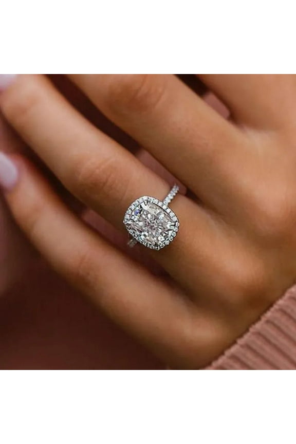 Women Wedding Rings with Brilliant Crystal Cubic Zirconia Luxury Engagement Rings for Lover Girlfriend New Trendy Jewelry