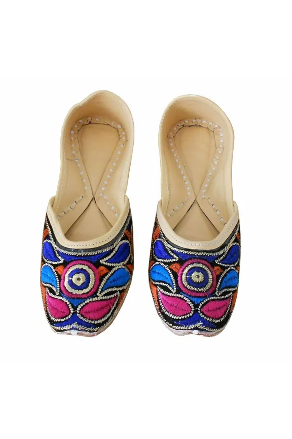 Women Wedding Shoes Handmade Indian Oxfords Jutties Mojaries Leather Flat US 7.5