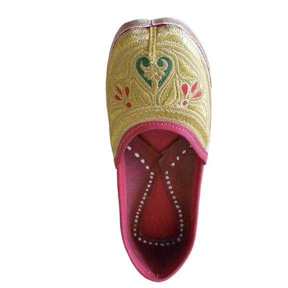 Women Wedding Shoes Leather Handmade Indian Ballet Flat Jutties Mojaries US 6-10