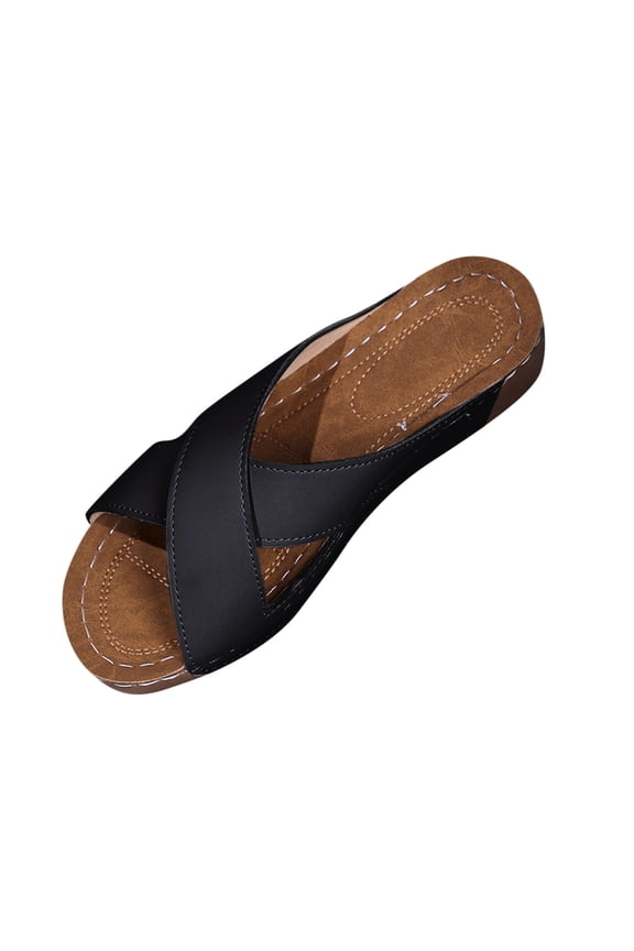 Women Wedge Sandals,Breathable Comfortable Orthopedic Slides Arch Support Platform Slippers Summer Beach Vacation Casual Shoe Outdoor Daily Wear Peep Toe