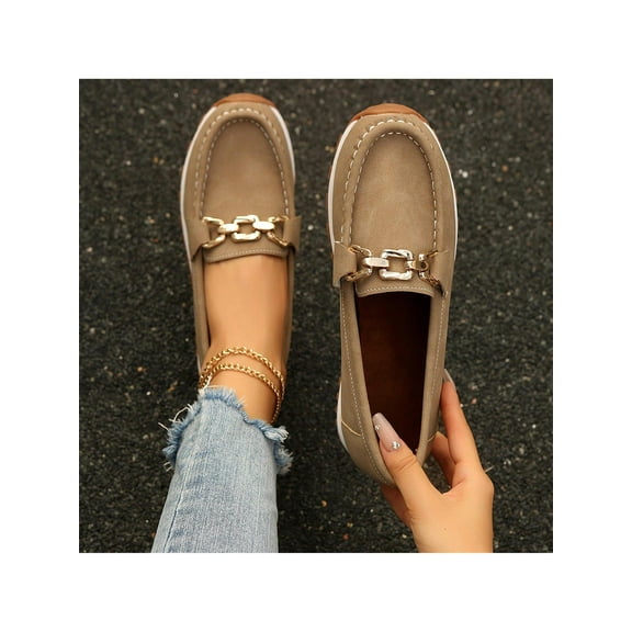 Women Wedge Slip-On Loafer Flat Round Toe Soft Bottom Casual Shoes