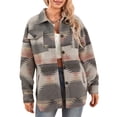 thumbnail image 1 of Women Western Aztec Jacket Plus Size Retro Geometric Print Fleece Shacket Ethnic Tribal Clothing, 1 of 9