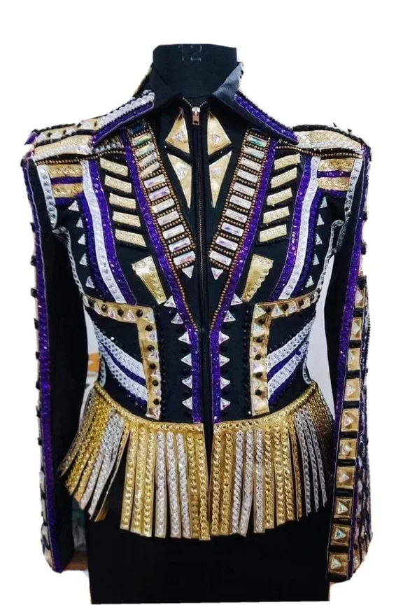 Women Western Black Base Showmanship Jacket For Horse Lover Horsemanship Jacket