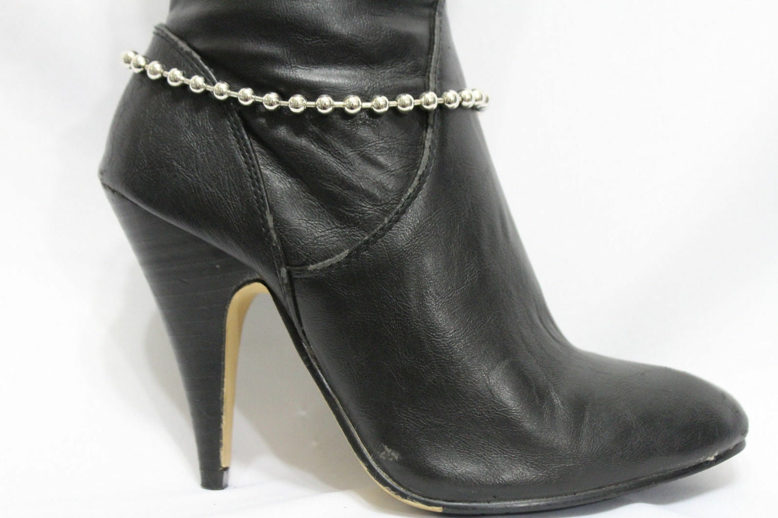 Women Boot Metal Chain Long Silver Bracelet Shoe Anklet Bling African Charm SET Boot Bling Bracelets main image 2