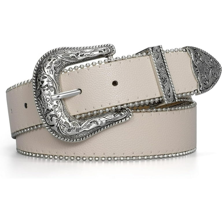 Women Western Leather Belts Ladies Vintage Design Waist Belt 