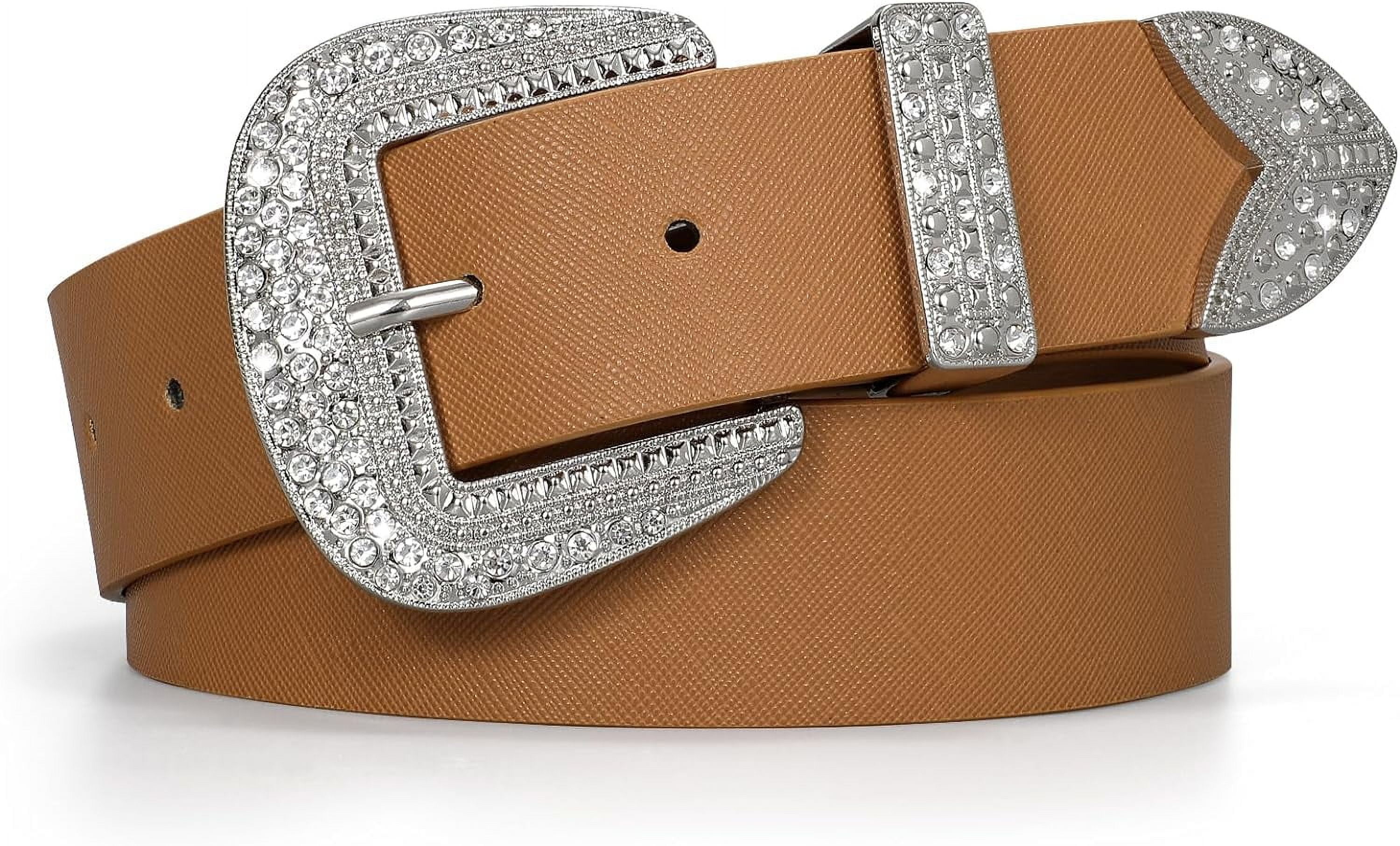 Western Leather Belt Women\'s Vintage Design Waist Belt for Pants Jeans Dresses JASGOOD Women Leather Belts Ladies Vintage Western Design  main image 2