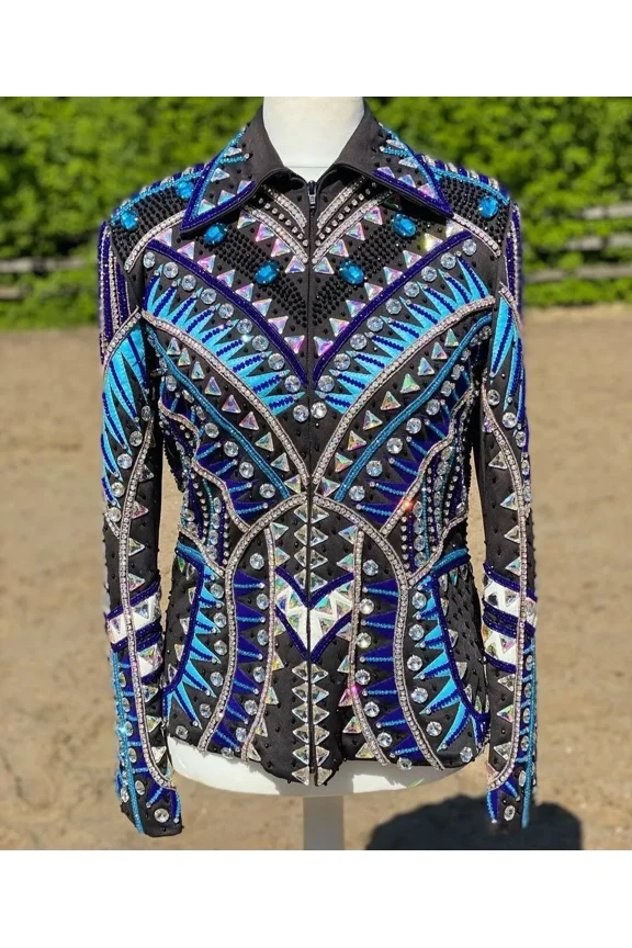 Women Western Show Pleasure Rail Shirt Jacket Clothes Horsemanship Showmanship