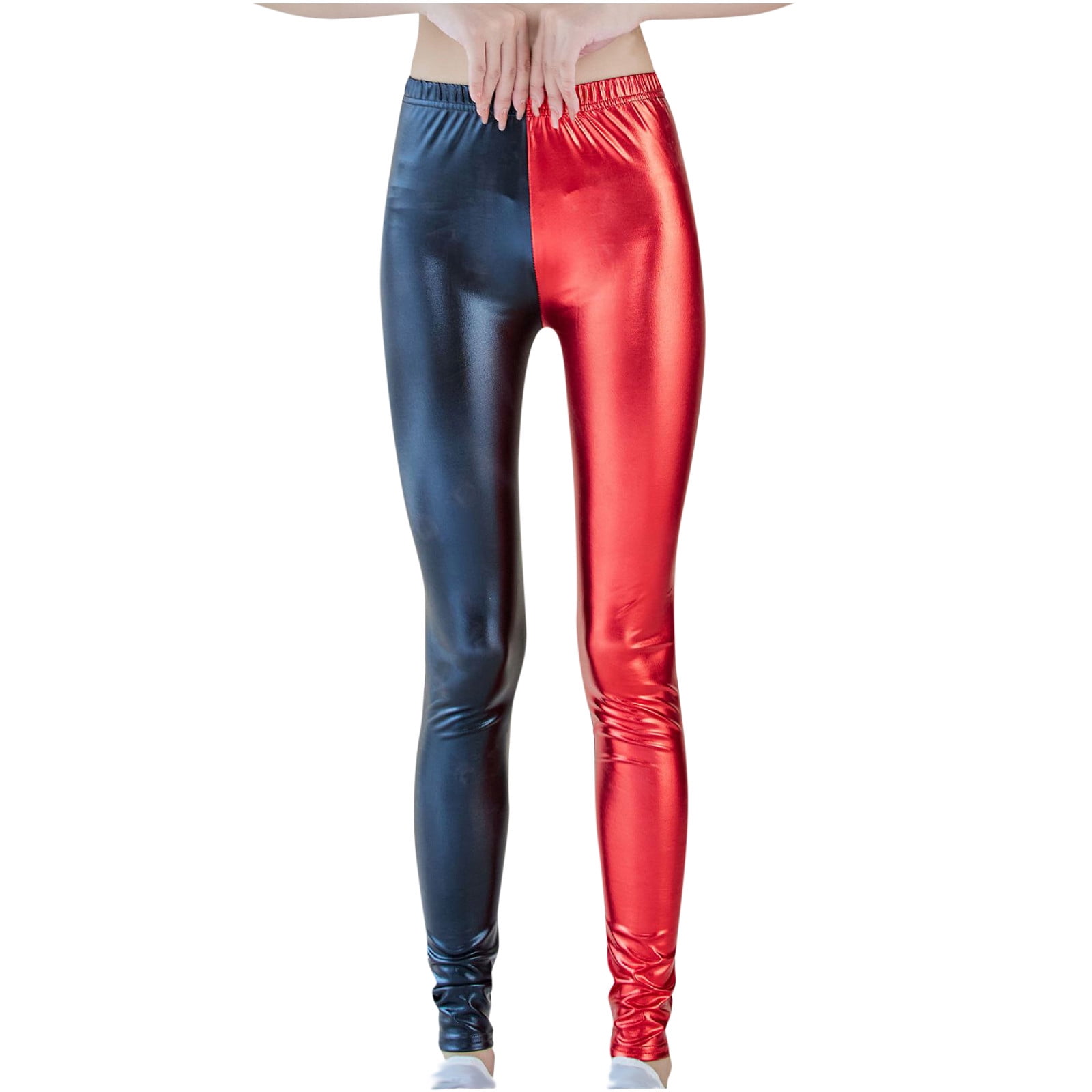 Women Wet Look Shiny Metallic Leggings Liquid Waist Stretch Pants Trouesrs  Party Clubwear for Women 