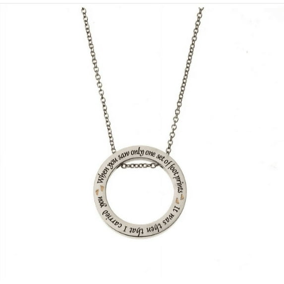 Women When You Saw Only One Set of Foot Prints It Was Then That I Carried You… Footprints in the Sand Pendant Charm Necklace, Religious Necklace