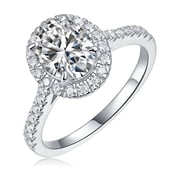 Women White Moissanite Diamond Ring Jewelry Engagement Anniversary Gifts New