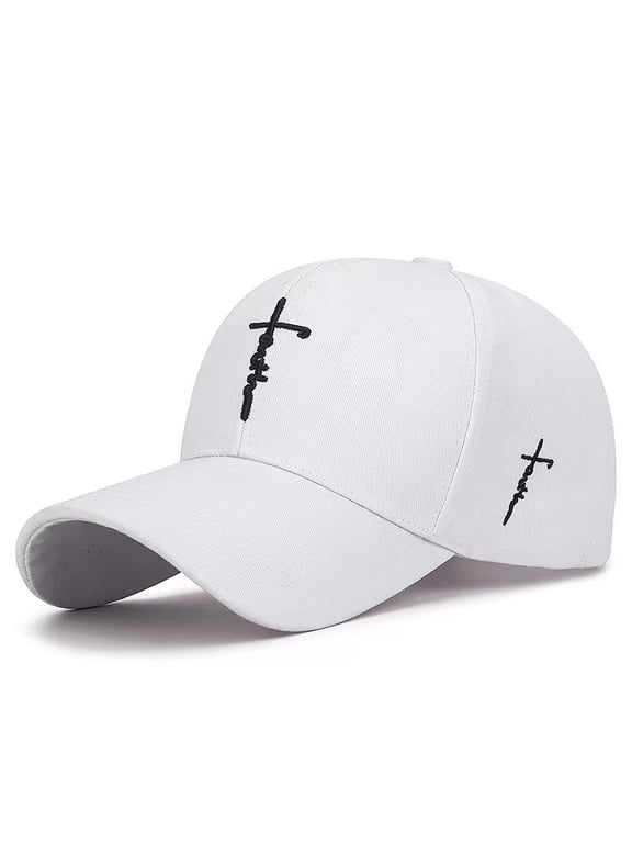 Women White Embroidery Baseball Cap Casual Sports Hat