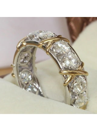 Women Cute Sunflower Crystal Wedding Rings 