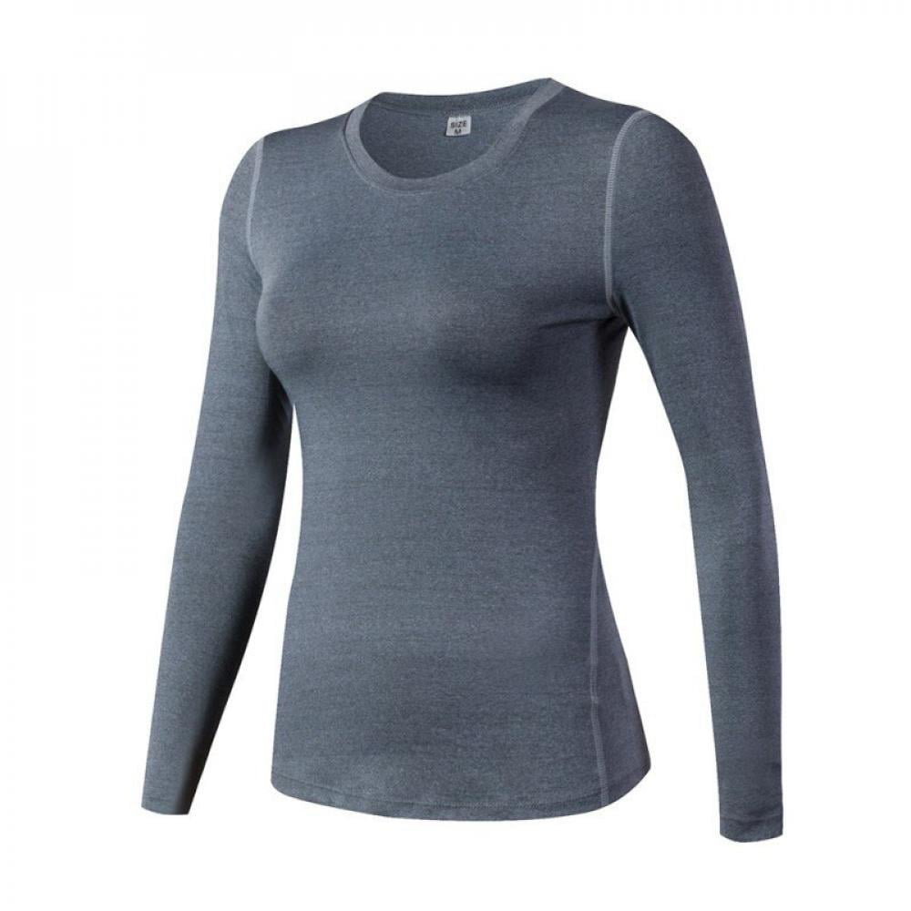 Women Wicking Breathable Long Sleeve Loose Yoga Running Workout ...