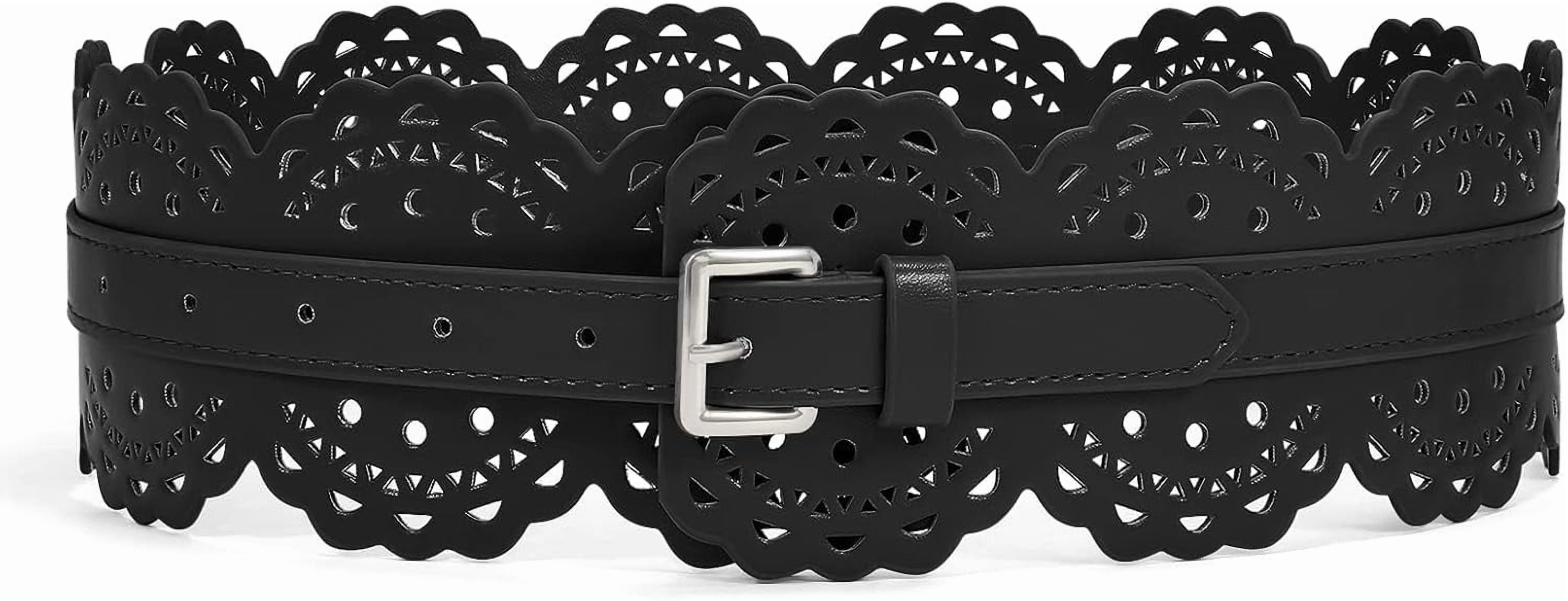 Wide Leather Belt for Women Dresses 1.9 Inch Chunky Waist Belt with Buckle Wide Leather Waist Belt | Leather Belt Viking Medieval  main image 3